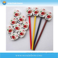 custom promotional school pencil cap eraser